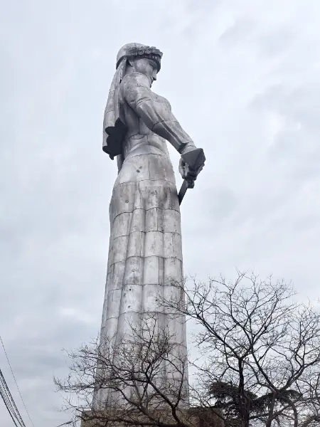 The Kartlis Deda Mother of Georgia statue holding a sword and wine bowl.